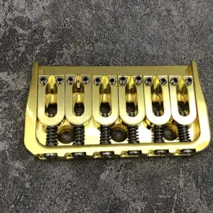 Gold Fixed Guitar Bridge with Stainless Saddles 7 S55258874c32f439fad02e602f6fec526R 1
