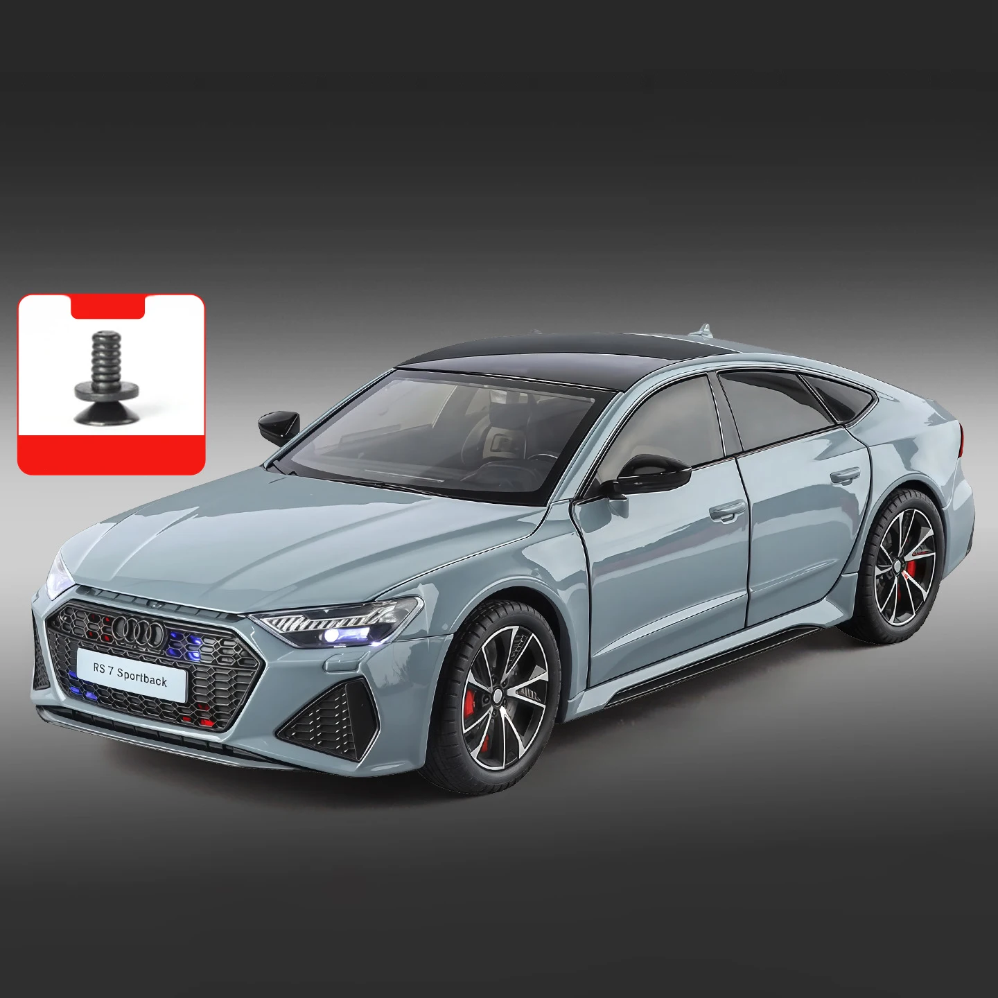 Black RS7 Sportback 1:24 Diecast Model 7 Black RS7 Sportback 1:24 Diecast Model - Image 7