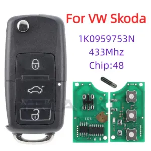 Black Remote Key for VW & Skoda Model 7N5837202 13 S5578961c3a294f97a2787655398293c7p