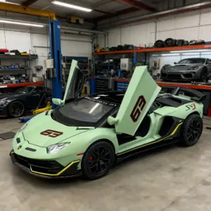 Yellow Lamborghini Aventador SVJ63 Diecast Model 17 S55be2fcb7b9549e792aa64436f74eb37B