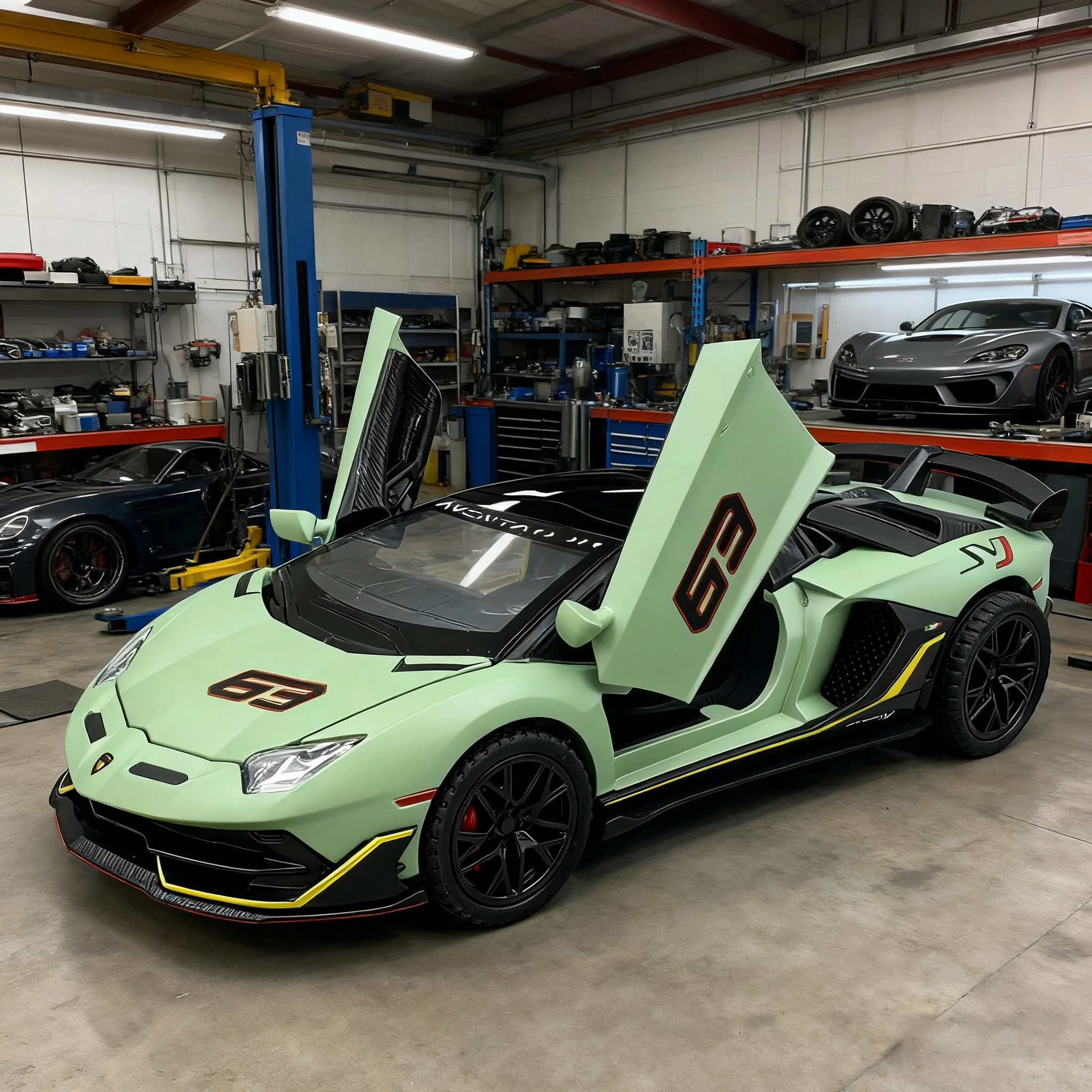 Yellow Lamborghini Aventador SVJ63 Diecast Model 9 Yellow Lamborghini Aventador SVJ63 Diecast Model - Image 9