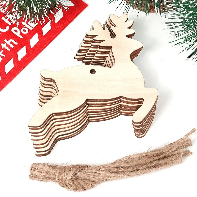 Unfinished Wooden Christmas Ornaments Set (10 Pieces) 9 Unfinished Wooden Christmas Ornaments Set (10 Pieces) - Image 9