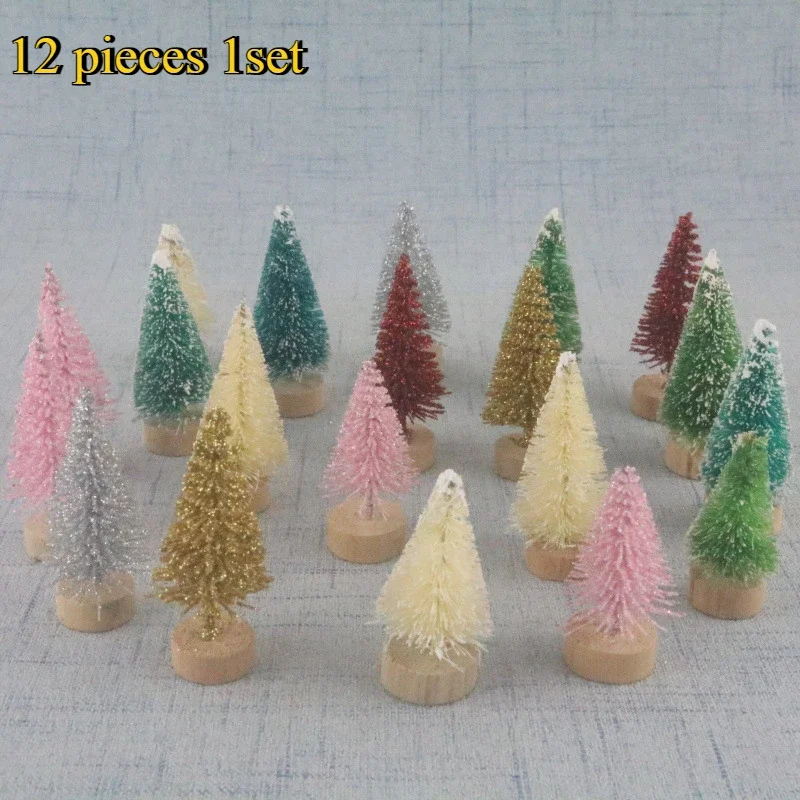 Colorful Miniature Christmas Tree Set with Glitter 4 Colorful Miniature Christmas Tree Set with Glitter - Image 4