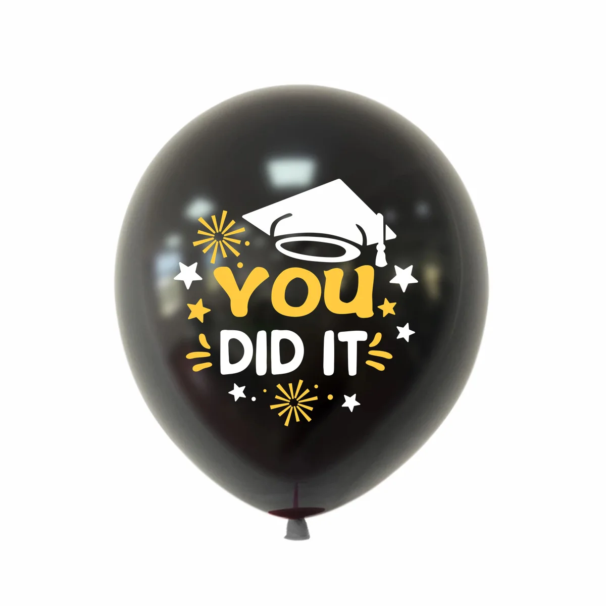 Graduation Balloons Set 10 Latex 12" Black, Gold, Yellow 7 Graduation Balloons Set 10 Latex 12" Black, Gold, Yellow - Image 7