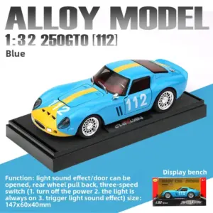 Vibrant Blue Ferrari 250 GTO Diecast Model 12 S57b8f41641ba4fb2987f54b9af251239S
