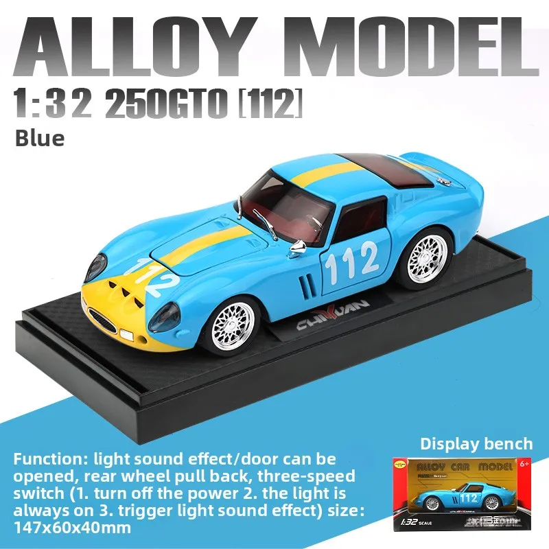 Vibrant Blue Ferrari 250 GTO Diecast Model 6 Vibrant Blue Ferrari 250 GTO Diecast Model - Image 6