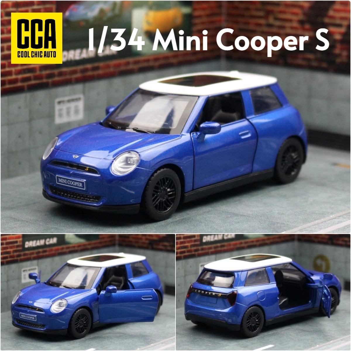 Mini Cooper S 1/34 Diecast Model in Blue or Red 7 Mini Cooper S 1/34 Diecast Model in Blue or Red - Image 7