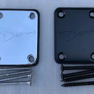 D Electric Guitar Neck Plate in Chrome or Black