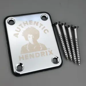 Jimi Hendrix Guitar Neck Plate with Engraved Portrait