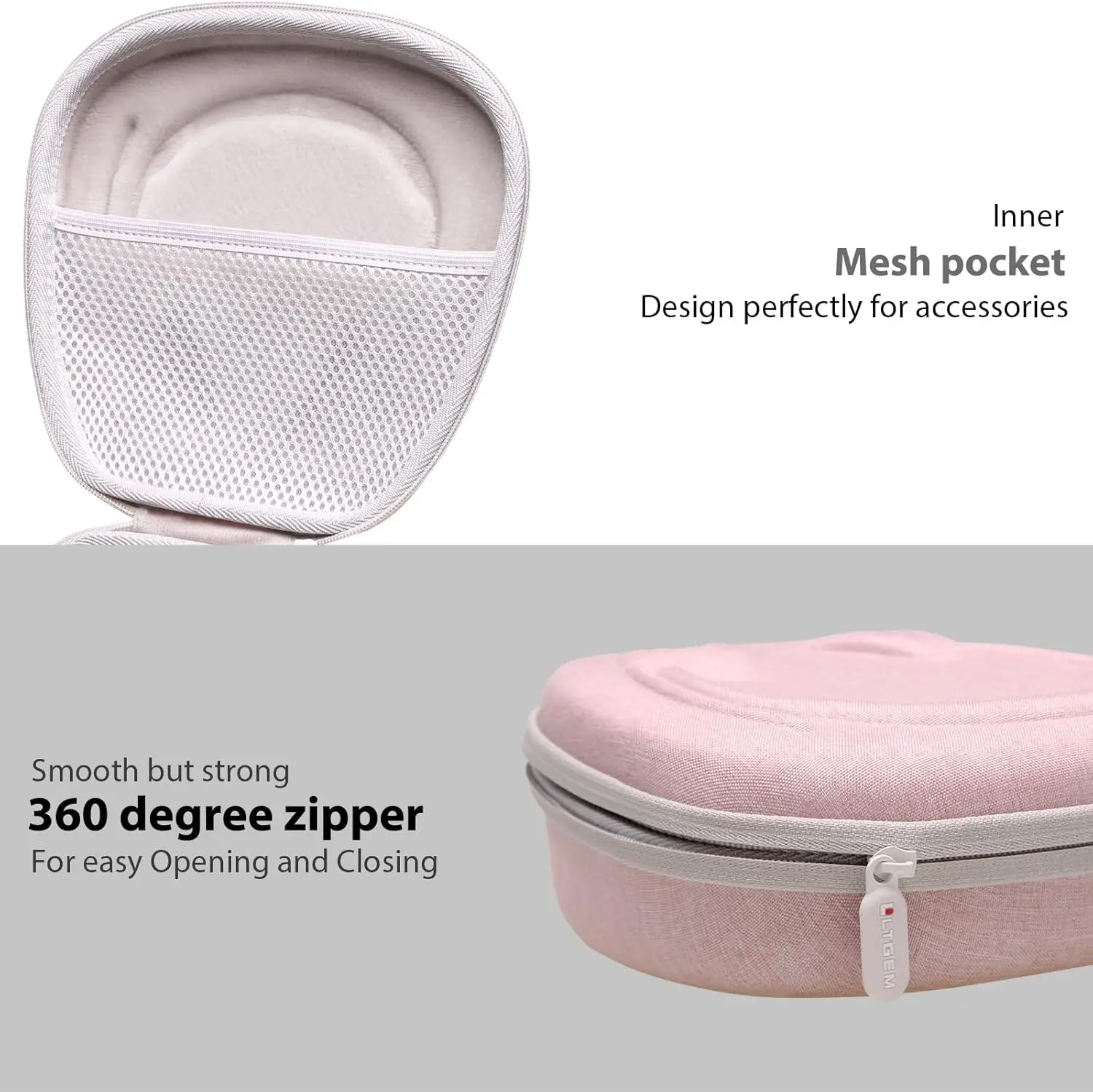 Light Grey EVA Headphone Case for Logitech & Jabra 3 Light Grey EVA Headphone Case for Logitech & Jabra - Image 3