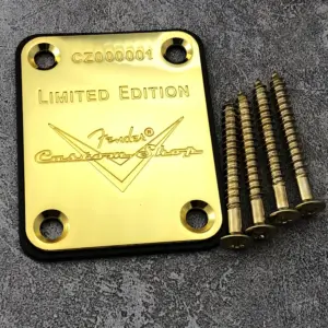 Limited Edition Black and Gold Fender Neck Plate
