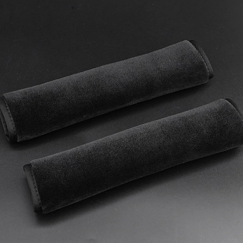 Plush Car Seat Belt Cover Black Pink 2 Plush Car Seat Belt Cover Black Pink - Image 2