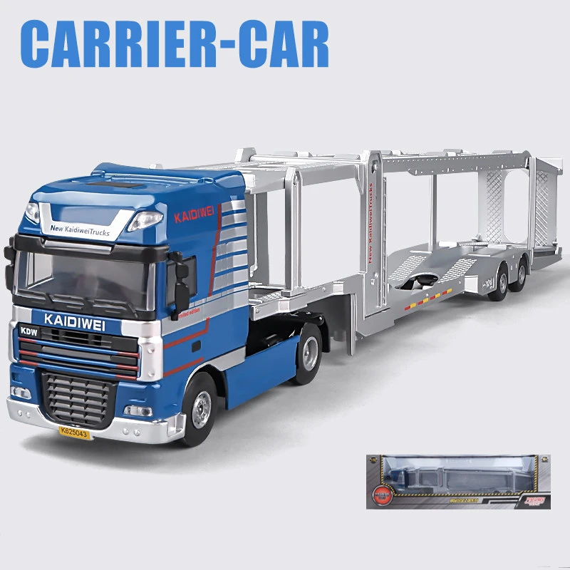 Alloy Double Deck Flatbed Trailer Model 1:50 Scale 10 Alloy Double Deck Flatbed Trailer Model 1:50 Scale - Image 10