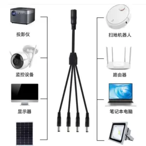 Black DC Splitter Cable 45cm, 5A, 2-4 Ports 14 S6123105120af4cf3bb9bea46f5af8cb1m