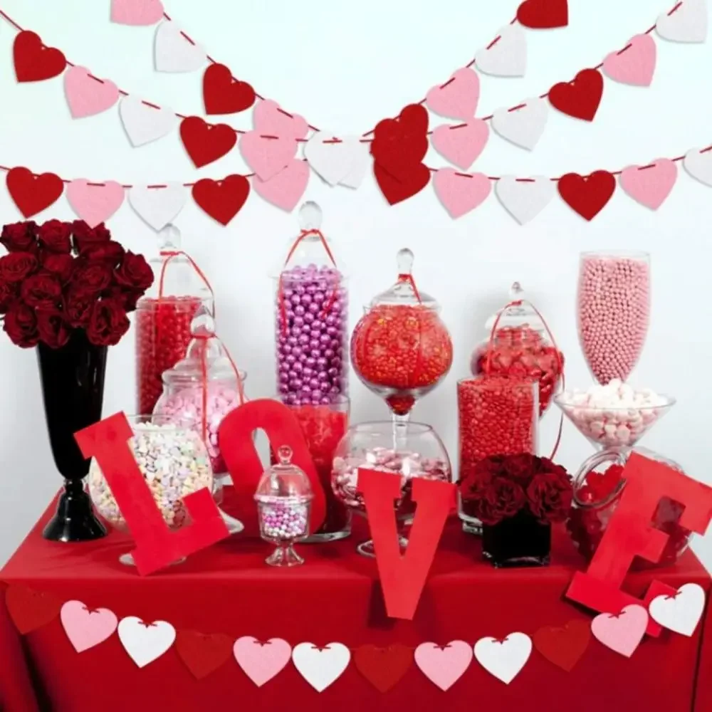 Valentine's Day Red Heart Banner Garland, 3m 5 Valentine's Day Red Heart Banner Garland, 3m - Image 5