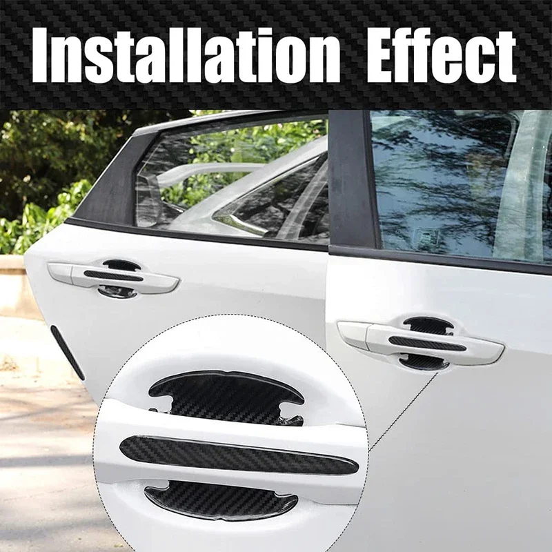 Car Door Handle Protector Stickers with Carbon Fiber Pattern 3 Car Door Handle Protector Stickers with Carbon Fiber Pattern - Image 3