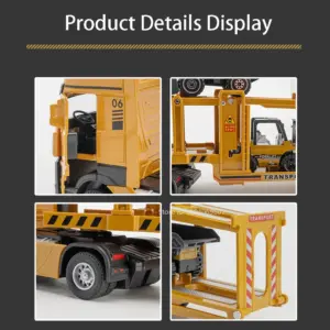 Vibrant Yellow Diecast Transport Truck Model 13 S61a5f78080724a33a51920816fb0f895A