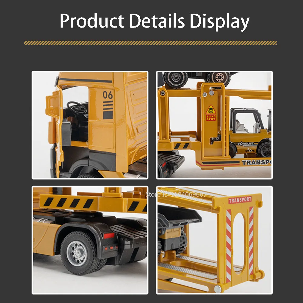 Vibrant Yellow Diecast Transport Truck Model 6 Vibrant Yellow Diecast Transport Truck Model - Image 6