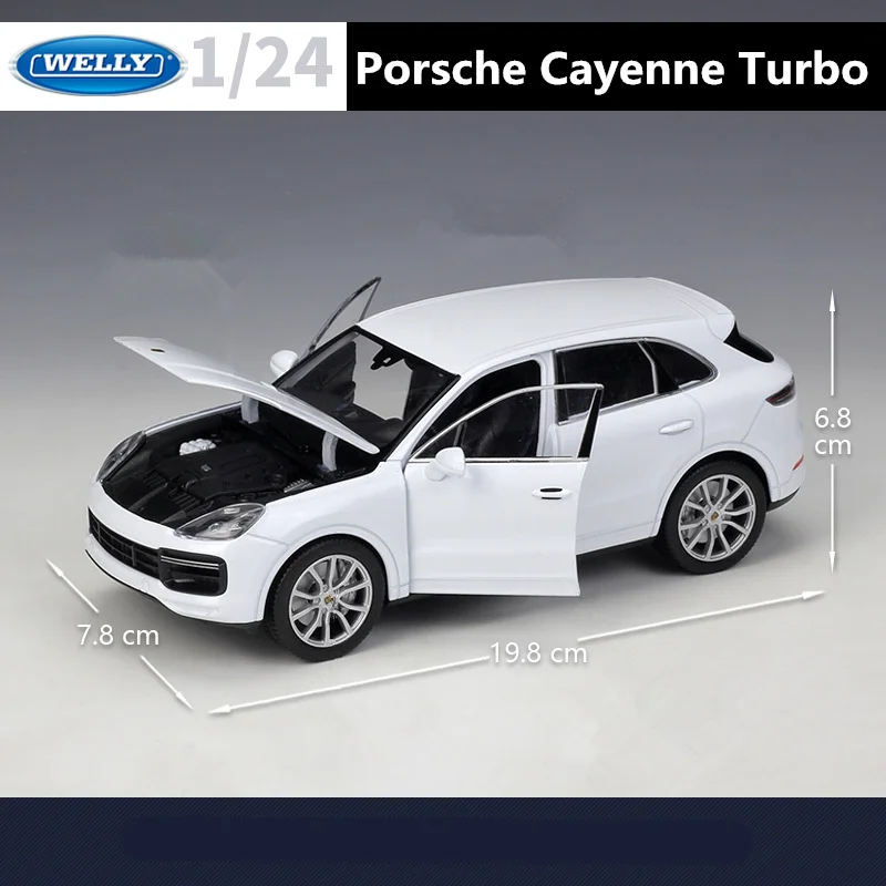 1:24 Scale White Porsche Cayenne Turbo Diecast Model 2 1:24 Scale White Porsche Cayenne Turbo Diecast Model - Image 2