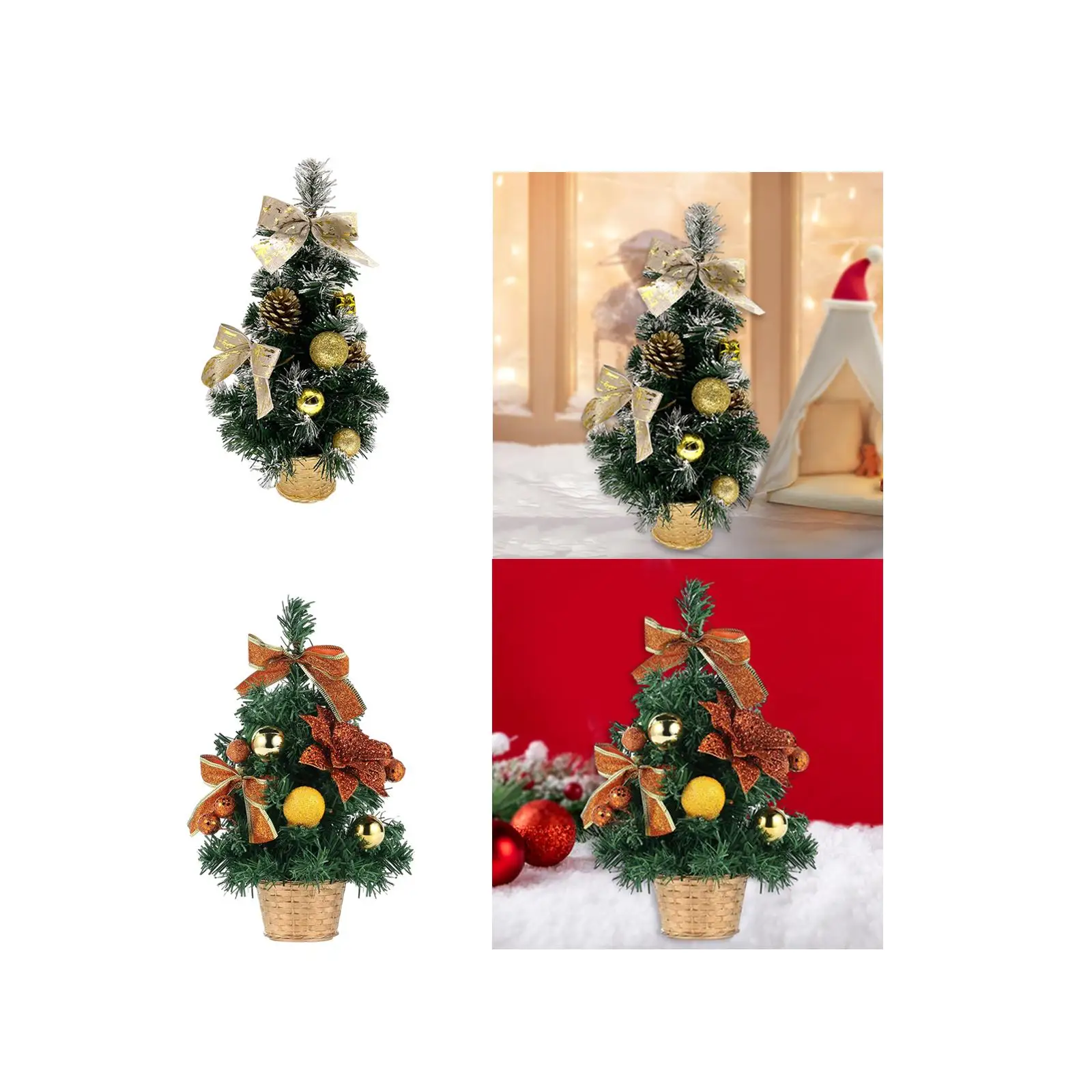 Miniature 40cm Frosted Christmas Tree with Decorations 4 Miniature 40cm Frosted Christmas Tree with Decorations - Image 4