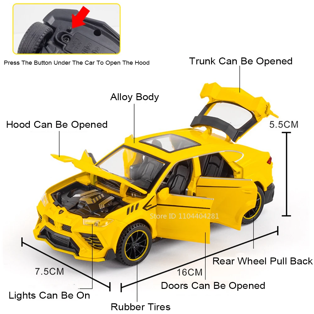 Lamborghini Urus Model Car 1:32 Scale 2 Lamborghini Urus Model Car 1:32 Scale - Image 2