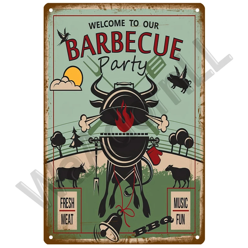 BBQ Zone Vintage Metal Tin Sign 20x30 cm 17 BBQ Zone Vintage Metal Tin Sign 20x30 cm - Image 17
