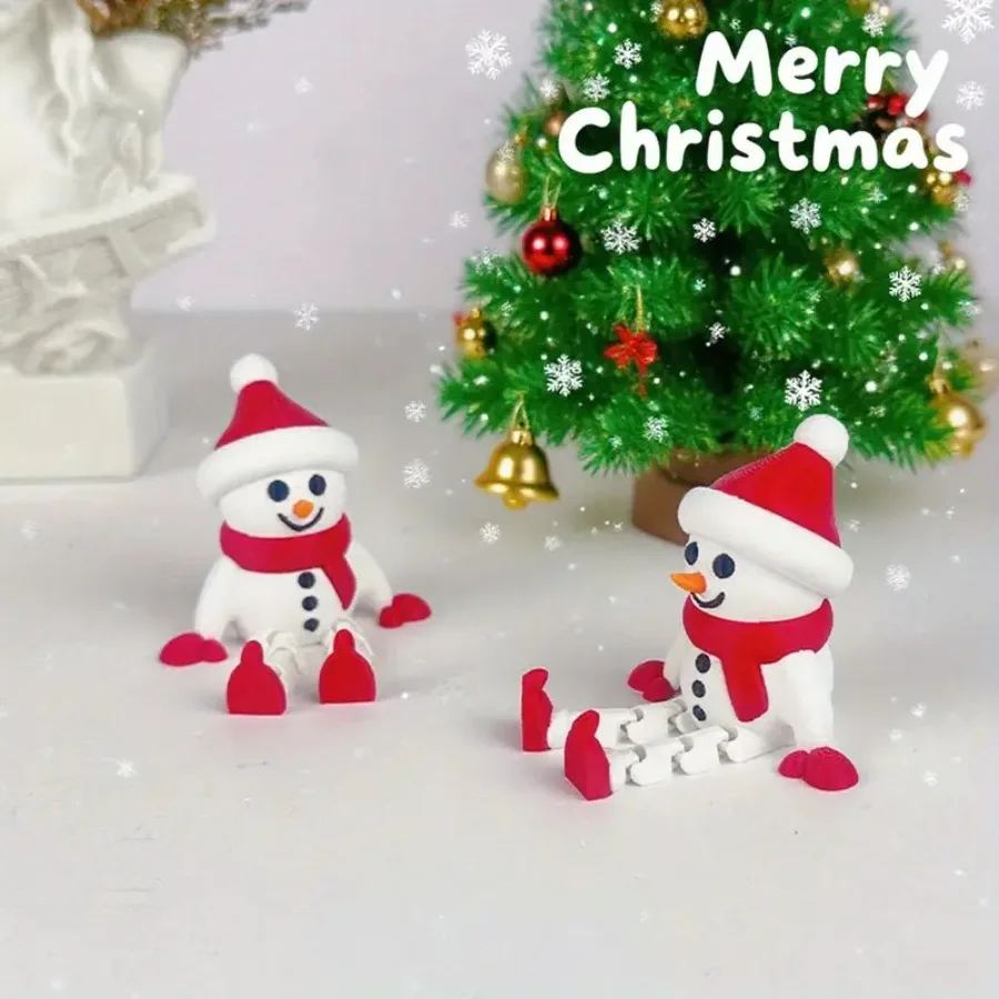 Festive Snowman and Elk Christmas Ornament 1 Festive Snowman and Elk Christmas Ornament