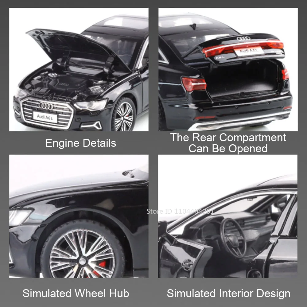 Audi A6L 1/32 Diecast Model Car in Four Colors 6 Audi A6L 1/32 Diecast Model Car in Four Colors - Image 6