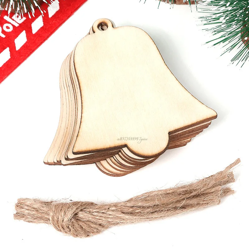 Unfinished Wooden Christmas Ornaments Set (10 Pieces) 8 Unfinished Wooden Christmas Ornaments Set (10 Pieces) - Image 8
