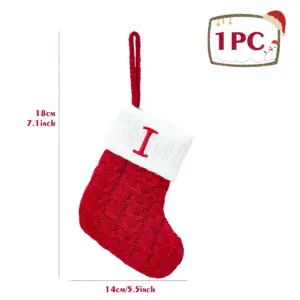 Festive Christmas Stocking with Letter Decor 65 S6ad2f72121634b5ebe95fe7bc5a48f95J 1