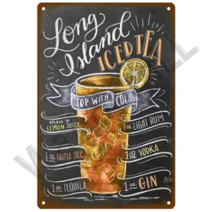 Vintage-Style Metal Cocktail Sign Plaque 20x30 cm 37 S6b2a6a34bfad4a3080c23580d270cf54S