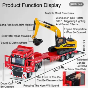 Red 1:48 Scale Transport Truck Model 14 S6b52b634024d415cb1b980c8c4b49e67L