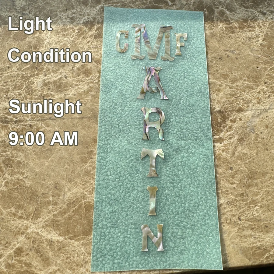 Abalone Guitar Peghead Decal with Holographic Finish 3 Abalone Guitar Peghead Decal with Holographic Finish - Image 3