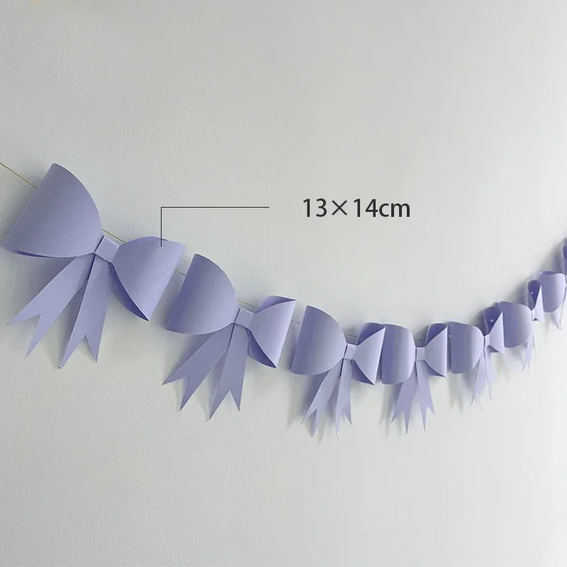 Pink Paper Garland Banner with Large Bows 9 Pink Paper Garland Banner with Large Bows - Image 9