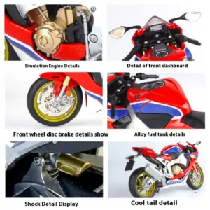 Honda CBR 1000RR Diecast Motorcycle Model 1:10 Scale 12 S6d576b664b0e4a7db3edfe254f2c1ddfy