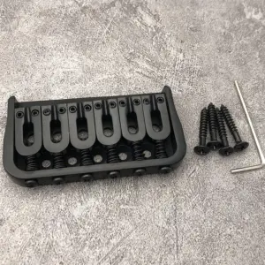 Black Fixed Guitar Bridge with Stainless Saddles 7 S6d8abfcd499f4cdc804f004b27c2142f0 1