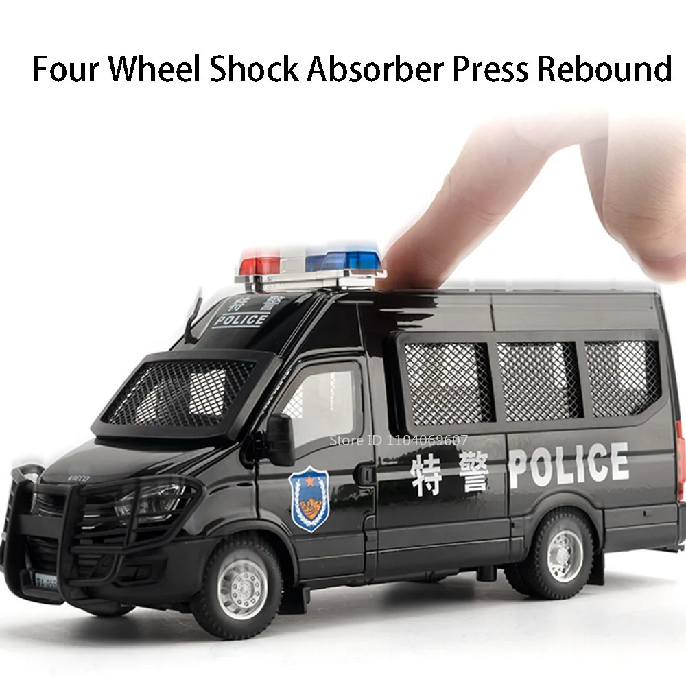 1:24 Diecast Police Car Model with Lights 5 1:24 Diecast Police Car Model with Lights - Image 5