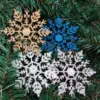 Glitter Snowflake Ornaments Set (6 or 12)
