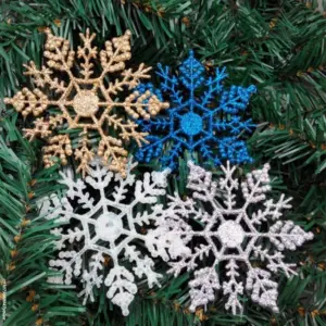 Glitter Snowflake Ornaments Set (6 or 12)