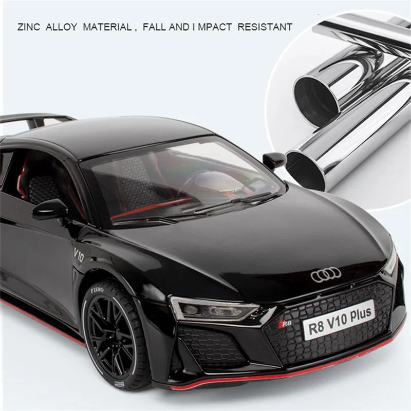 Audi R8 1:24 Diecast Model in Black 4 Audi R8 1:24 Diecast Model in Black - Image 4