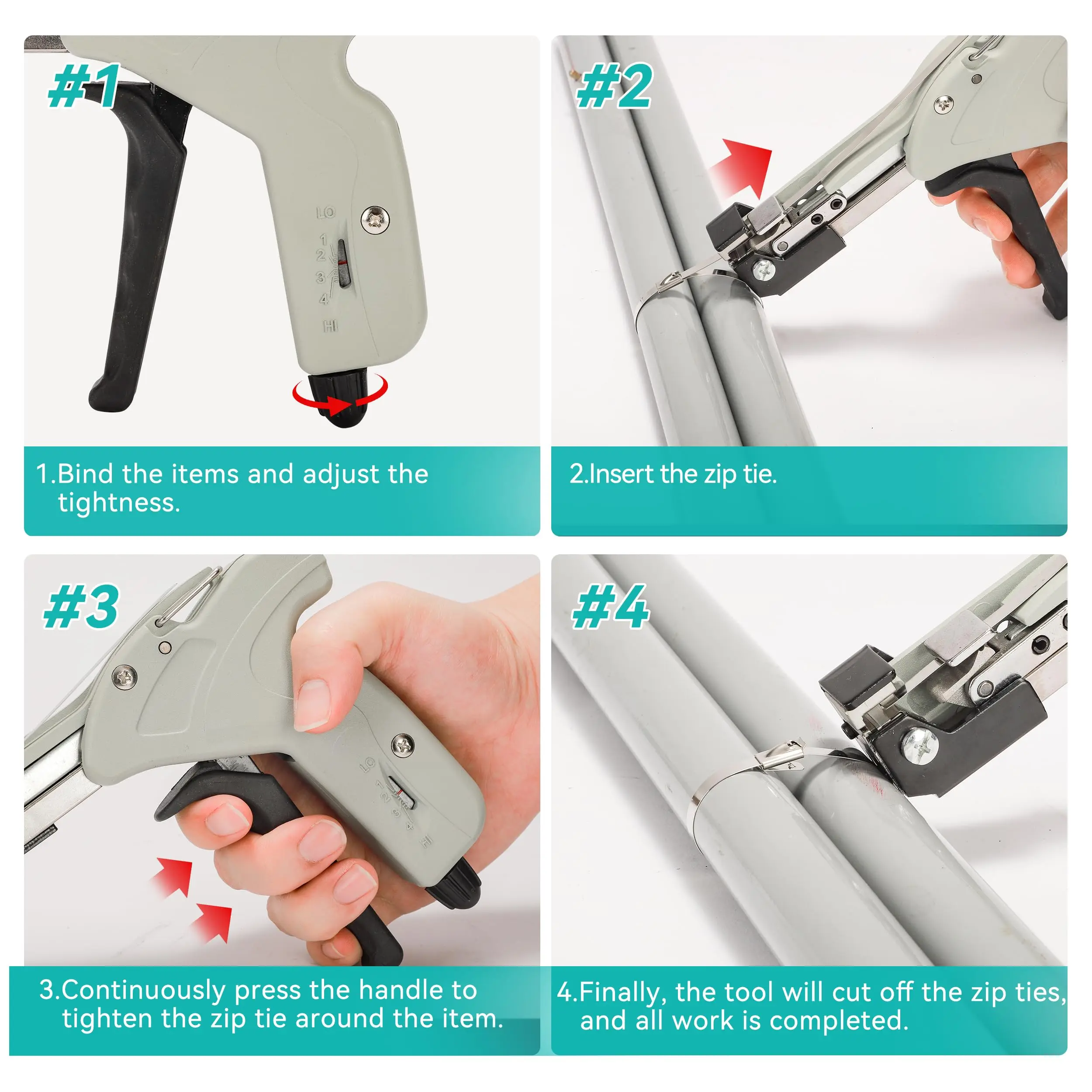 Professional Metal Cable Tie Gun in Green 3 Professional Metal Cable Tie Gun in Green - Image 3