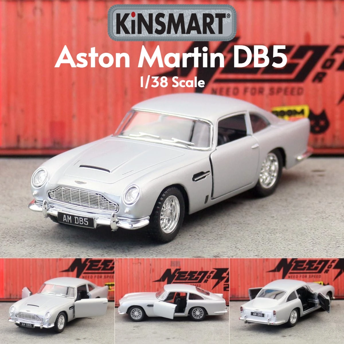 Silver Aston Martin DB5 Diecast Model 1:43 Scale 8 Silver Aston Martin DB5 Diecast Model 1:43 Scale - Image 8
