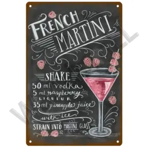 Vintage-Style Metal Cocktail Sign Plaque 20x30 cm 40 S70ab1dc823ac4eefa251e87a0b23e295s
