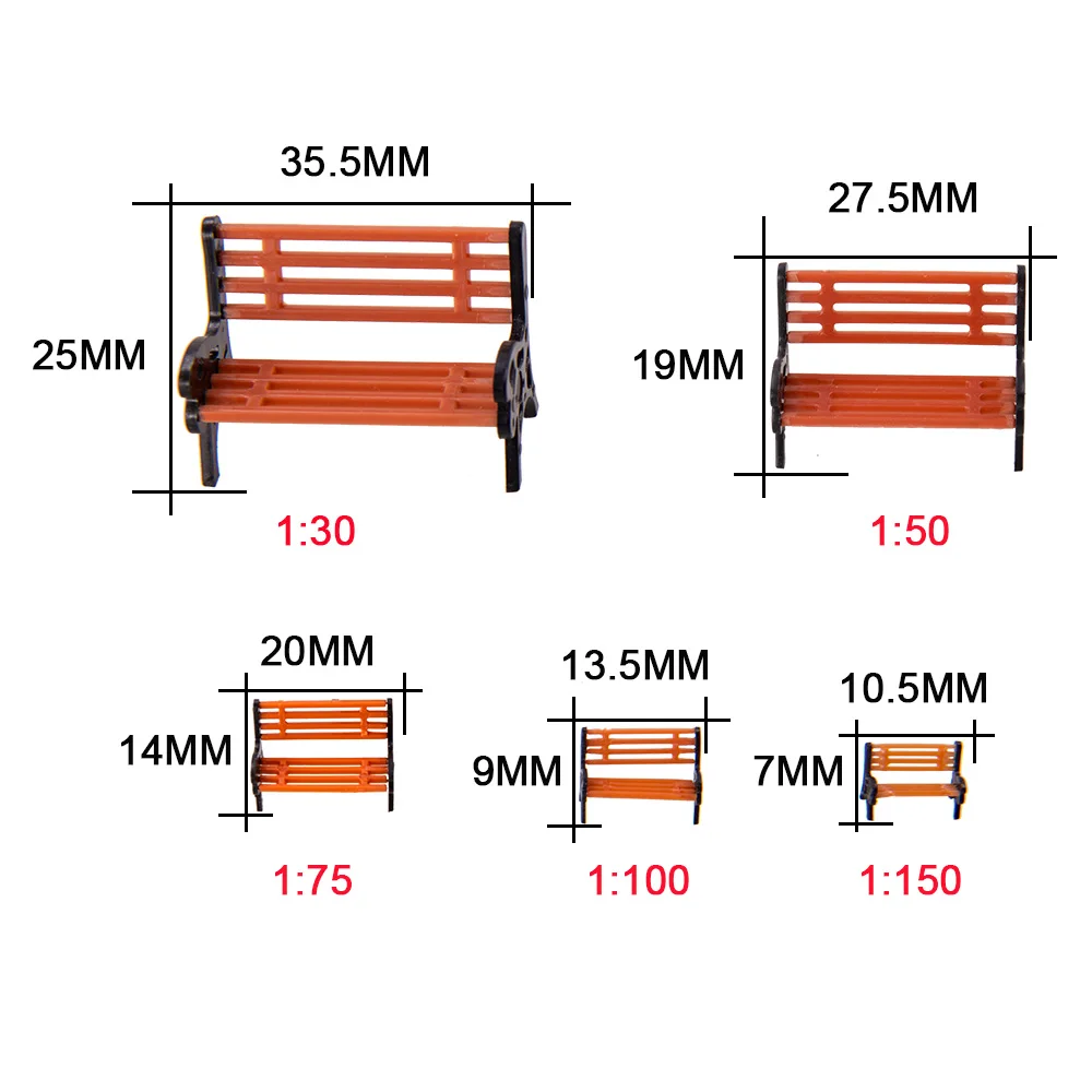 Vibrant Model Park Benches Set of 10 4 Vibrant Model Park Benches Set of 10 - Image 4