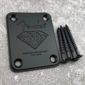 Fender Anniversary Neck Plate in Chrome, Gold, or Black 13 S7137da8b9ac64bf6b5e04ef2e05011b22