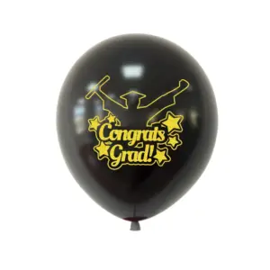 Graduation Balloons Set 10 Latex 12" Black, Gold, Yellow 19 S729b0fd8d9cc45eeb82c58bb09c0f348E