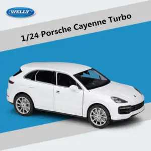 1:24 Scale White Porsche Cayenne Turbo Diecast Model 11 S734b55804dd74f17bcc6ed11c1f8b92aF