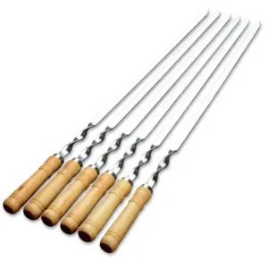 55cm Stainless Steel BBQ Skewer Set for Grilling 12 S74465d9d9db64d8ca15651eaab4ae315e