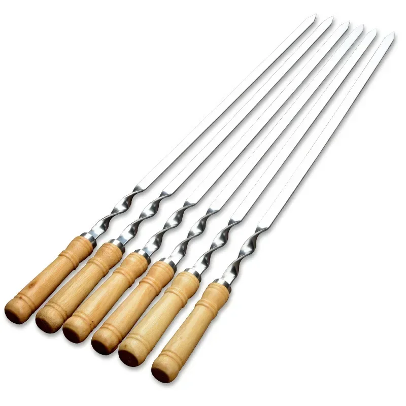 55cm Stainless Steel BBQ Skewer Set for Grilling 3 55cm Stainless Steel BBQ Skewer Set for Grilling - Image 3