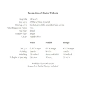 Texas Handwound Alnico 5 Guitar Pickup 11 S744b7c553866463d933d2861a4540792h